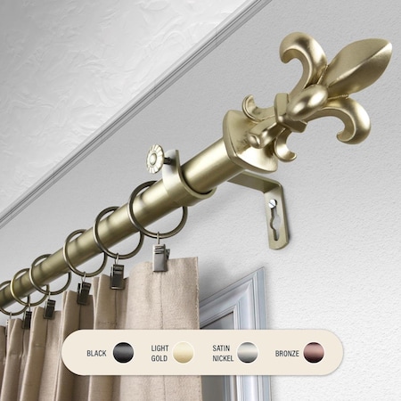 Kd 1 in. Silas Curtain Rod with 66 to 120 in. Extension, Gold KD3719183